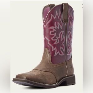 WORN ONCE Ariat Two-Tone Western Boots in Brown and Purple